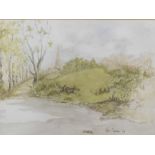 Lyn Setford (20thC). Path before spire, watercolour, signed and dated (19)89, 25cm x 35cm, and anoth