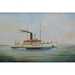 G. Murray (20thC). Lincoln City steam boat, oil on canvas, signed, 52cm x 74cm.