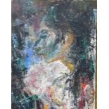 John Uht (1924-2010). Portrait of a lady, oil on canvas, signed, The Fernaux Galleries, Church Road,