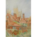 C. M. K. Pearson (20thC). Lincoln Cathedral and another, watercolours, each signed, each dated 1947,