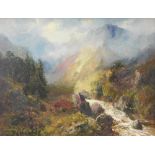 George Hodgson (1847-1921). River landscape, oil on canvas, signed, 31cm x 42cm.