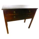 A George III mahogany lowboy, the rectangular top with a moulded edge, above two short and one long