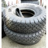 Two Sand Star military vehicle tyres, 9.00-13, and two others 6.00-16C.