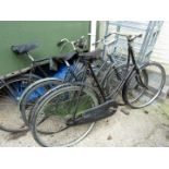 Three vintage bicycles.