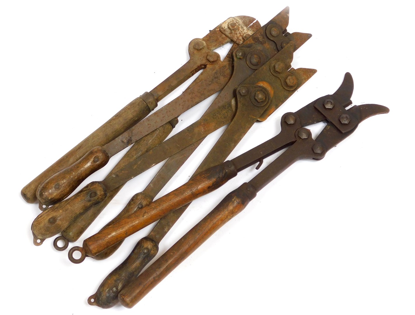 A selection of military wire cutters, to include World War I 1916 dated example.