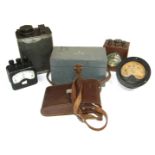 A replacement bulb case 5G/311, Kodak folding camera, voltmeters, and oil can. (6)