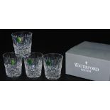 A set of four Waterford Crystal Tramore pattern whisky tumblers, boxed.