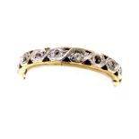 An 18ct gold platinum and diamond full eternity ring, two stones lacking, size K, 2.1g.