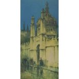 After F Robson (1880-1936). All Souls College, Oxford, colour print, 25.5cm x 13cm.