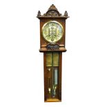 A Victorian oak cased Admiral Fitzroy's barometer, with Improved Torricelli barometer and Carter's S