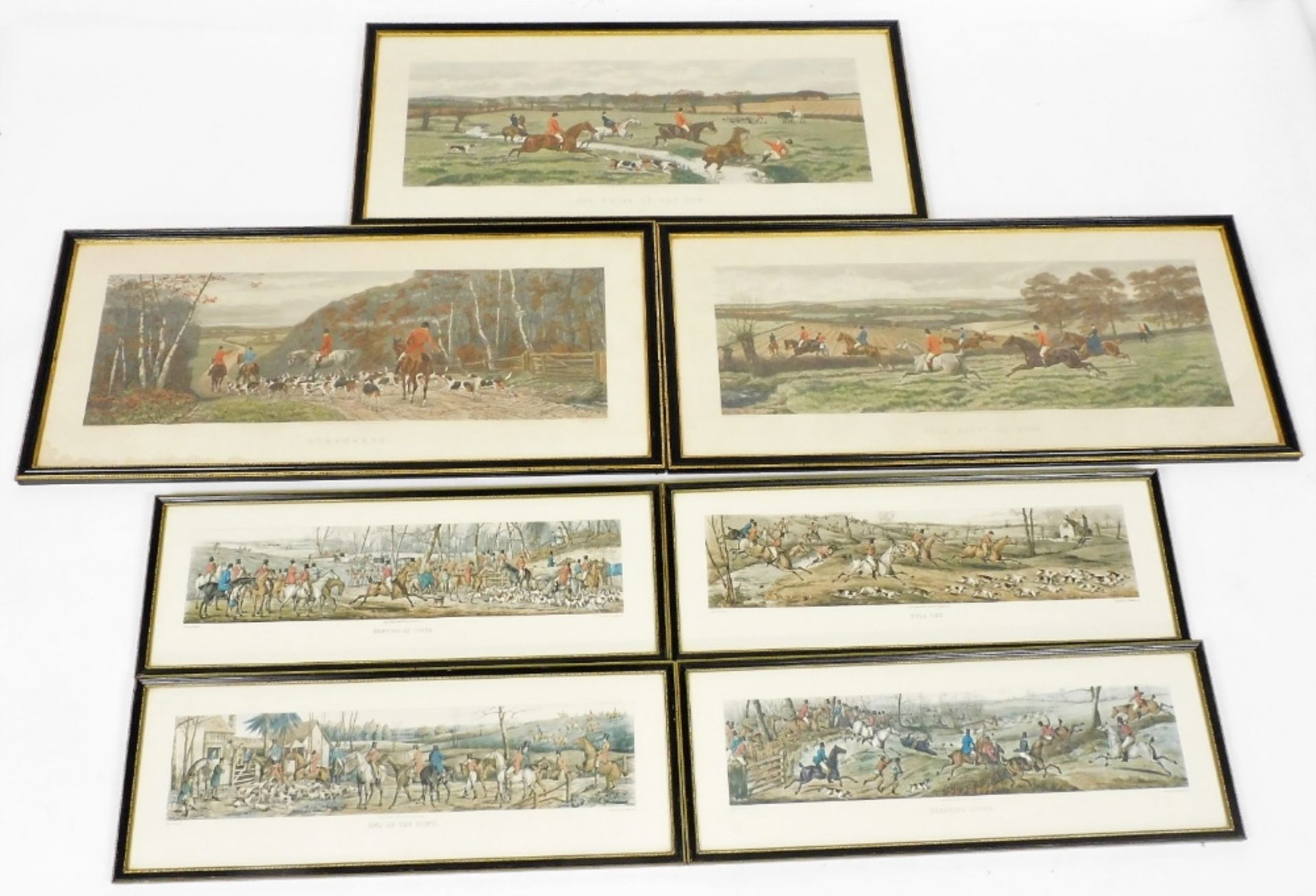 A group of equestrian related colour engravings, to include after EAS Douglas, From Scent To View, T