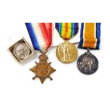 Three World War One medals, named to S Mackay, A.M.1/O.S.1, Royal Navy, 365582, comprising 1914/15 S