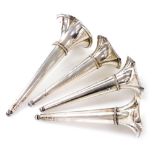 Four Victorian silver epergne holders, each of fluted trumpet form, 1.82oz, 13cm high (1), and 11cm