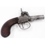 A 19thC pocket percussion pistol by Reilly of London, with engraved lock plates and thumb piece, sig