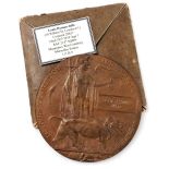 A WWI bronze widows penny, named to Louis Hyman Jaffe, Cpl 29637, RAF 214 Squadron, died 10th July 1