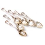 A set of six Victorian silver King's pattern tea spoons, John Round and Son Ltd, Sheffield 1883, 4.9