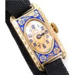 A mid century Holburn lady's rectangular cased wristwatch, with an oval mother of pearl dial bearing