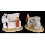 Two Coalport Characters porcelain The Snowman figure groups, comprising Time To Cool Down, limited e