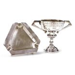 An Edward VIII silver twin handled trophy, presentation engraved for the 'Anglian Boat Club Invitati