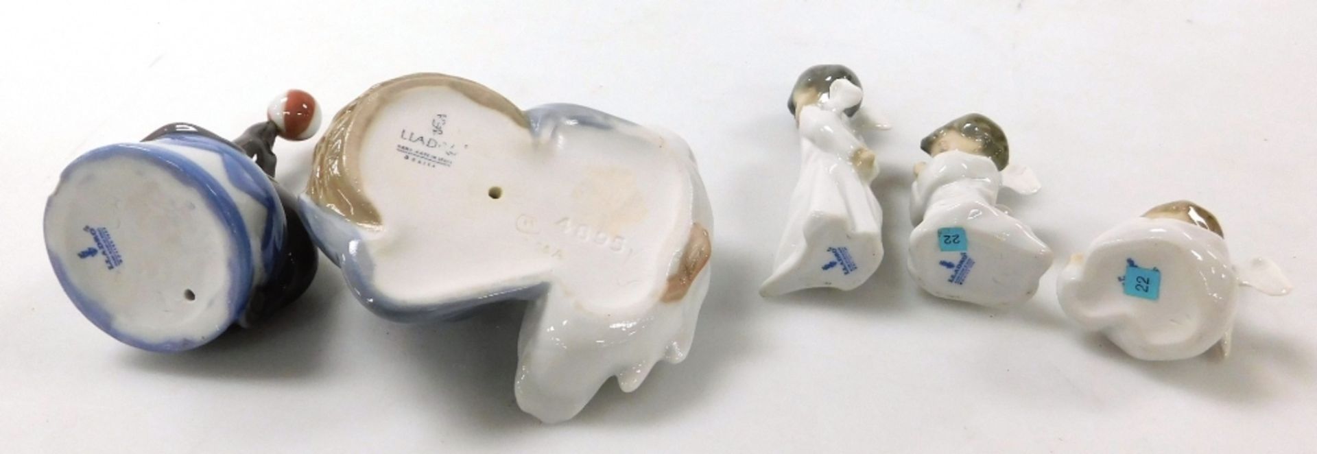 Three Lladro porcelain cherub Christmas ornaments, a Lladro porcelain figure of a seal with a ball, - Image 2 of 2