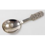 A Norwegian Arts & Crafts silver spoon, by N.N. Thune, the bowl of plain form, with a floral triangl