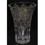 A Waterford cut glass vase, of trumpet form, cut in the Cassidy pattern, boxed, 25.5cm high.