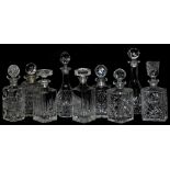 A group of cut glass decanters, including Royal Crystal Rock, Imperial Estate, etc. (9)