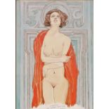 20thC School. Isabella, The Woman From Rome, nude study, watercolour, initialled M G and dated 89, 3