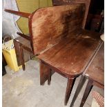 A pair of 19thC demi lune tables, each on square tapering legs, 123cm wide.