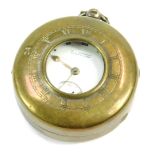 A D Holmes of Cambridge silver cased pocket watch, with a white enamel Roman numeric dial, gold hand