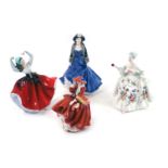 Four Royal Doulton figures, comprising Diana HN2468, Karen HN2388, Royal Worcester Especially For Yo
