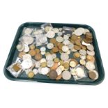 A group of pre decimal coinage, comprising crowns and half crowns, sixpence pieces, pennies, half pe