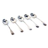 A set of five George V silver coffee spoons, Chester 1930, 1.07oz.