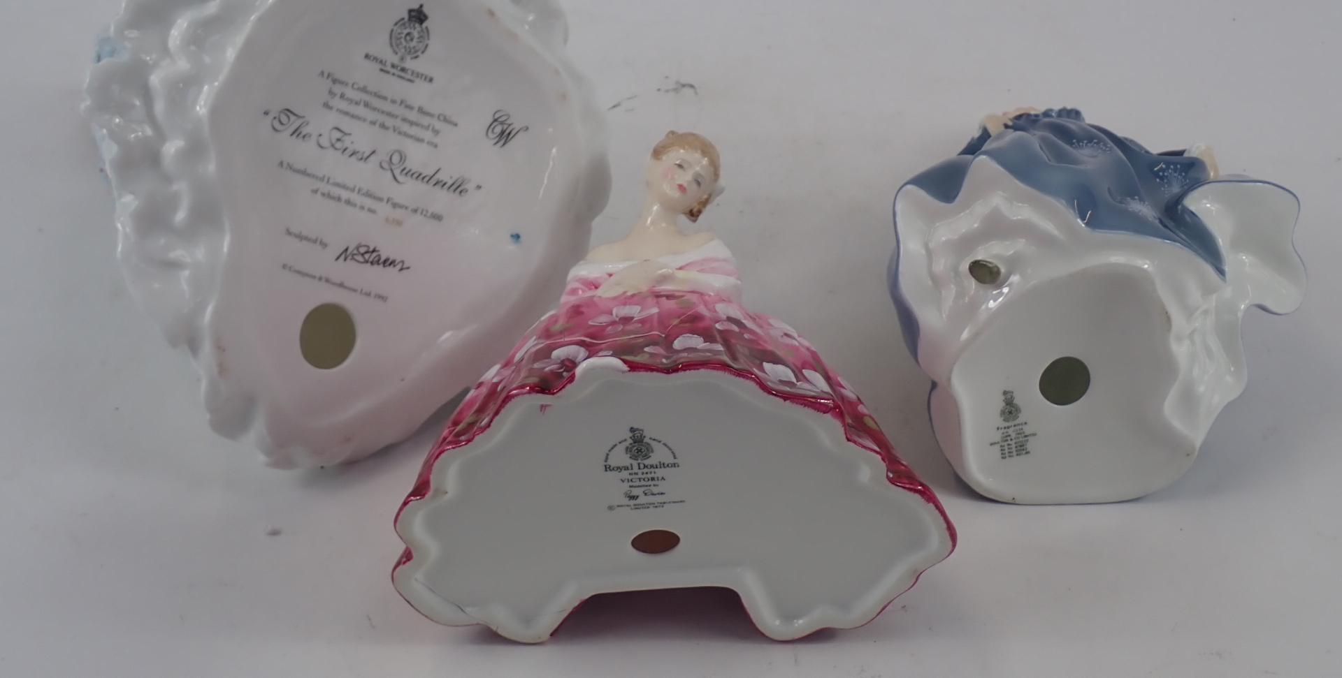 Three Royal Doulton and other figures, comprising Royal Doulton Victoria, HN2471, Fragrance HN2334, - Image 2 of 3