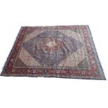 A Tabriz rug, with an all over geometric design of medallions, scrolls, roundels, on a navy ground w