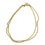 A 9ct gold fine link neck chain, 49cm long, 3.4g.