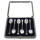 A cased set of George V six silver teaspoons, Sheffield 1925, 1.27oz.