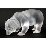 A Lalique figure of a Polar Bear, signed Lalique France, 18cm wide.