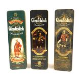 Three Glenfiddich Scotch Whisky boxes.