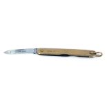 A 9ct gold cased penknife by William Green, with a single blade, stamped William Green Ltd Sheffield