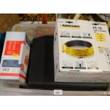 A Karcher pipe cleaning kit, Miele Clean filter bags, various piping, etc. (1 box)