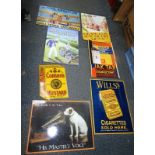 A group of modern advertising metal signs, to include Shell Petrol Exclusively, Jack Tar, Coleman's