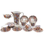 A mid 20thC Japanese Imari tea set and jug, comprising six tea cups, six saucers, milk jug, sucrier,