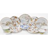 A group of Chinese and Japanese porcelain, including Japanese plates painted with birds and flowers,