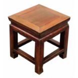 A Chinese elm jardiniere stand, 36cm cubed.