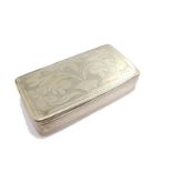 An 18thC cut steel snuff box, of oblong form, hammered and studded with a floral pattern, with plain