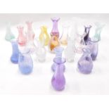 Various Caithness style swirl glass vases, 10cm high, etc. (a quantity)