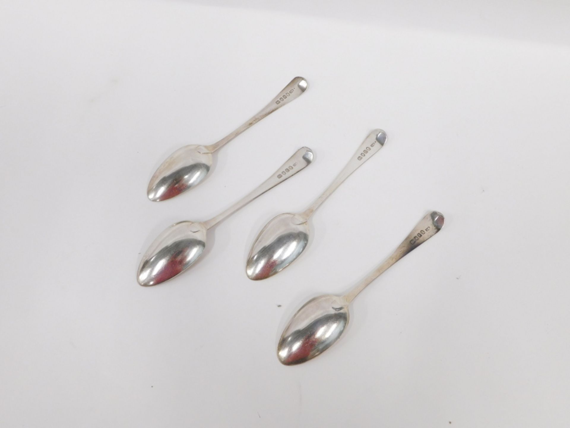 A set of four George III spoons, by Richard Crossley, lined Old English pattern, London 1801, 15cm l - Image 2 of 3