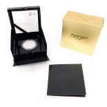 A James Bond OO7 2oz silver proof coin, Shaken Not Stirred, no.3, in outer case and box.