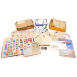 Various stamps and related items, a Crown stamp album containing a quantity of world used, Ceylon, 2